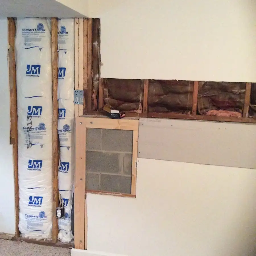 Wall insulation replacement during Structural Drying in Sylvester